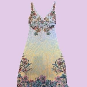 Y2k pastel floral slip dress